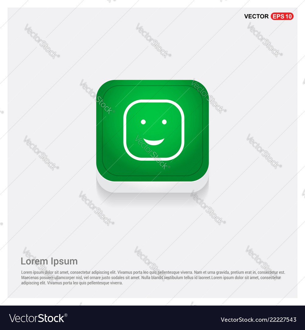 Smiley icon face green web button