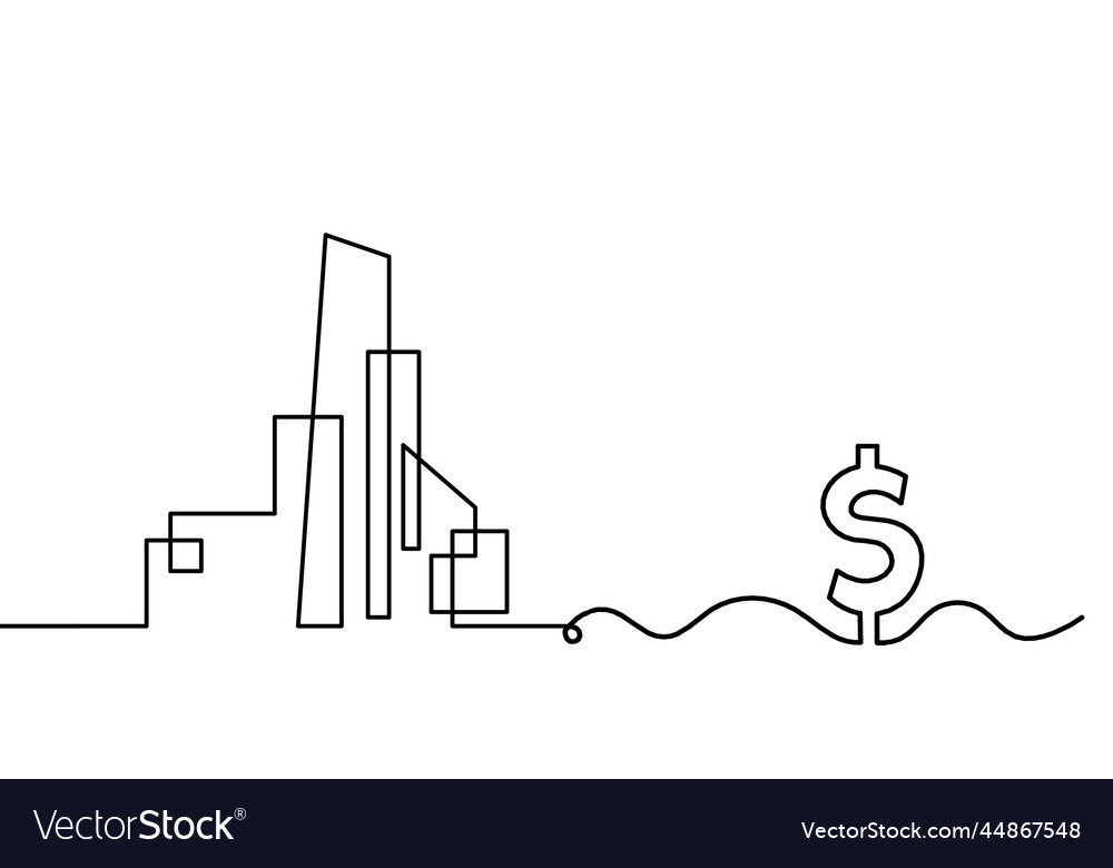 Abstract architecture with dollar as continuous