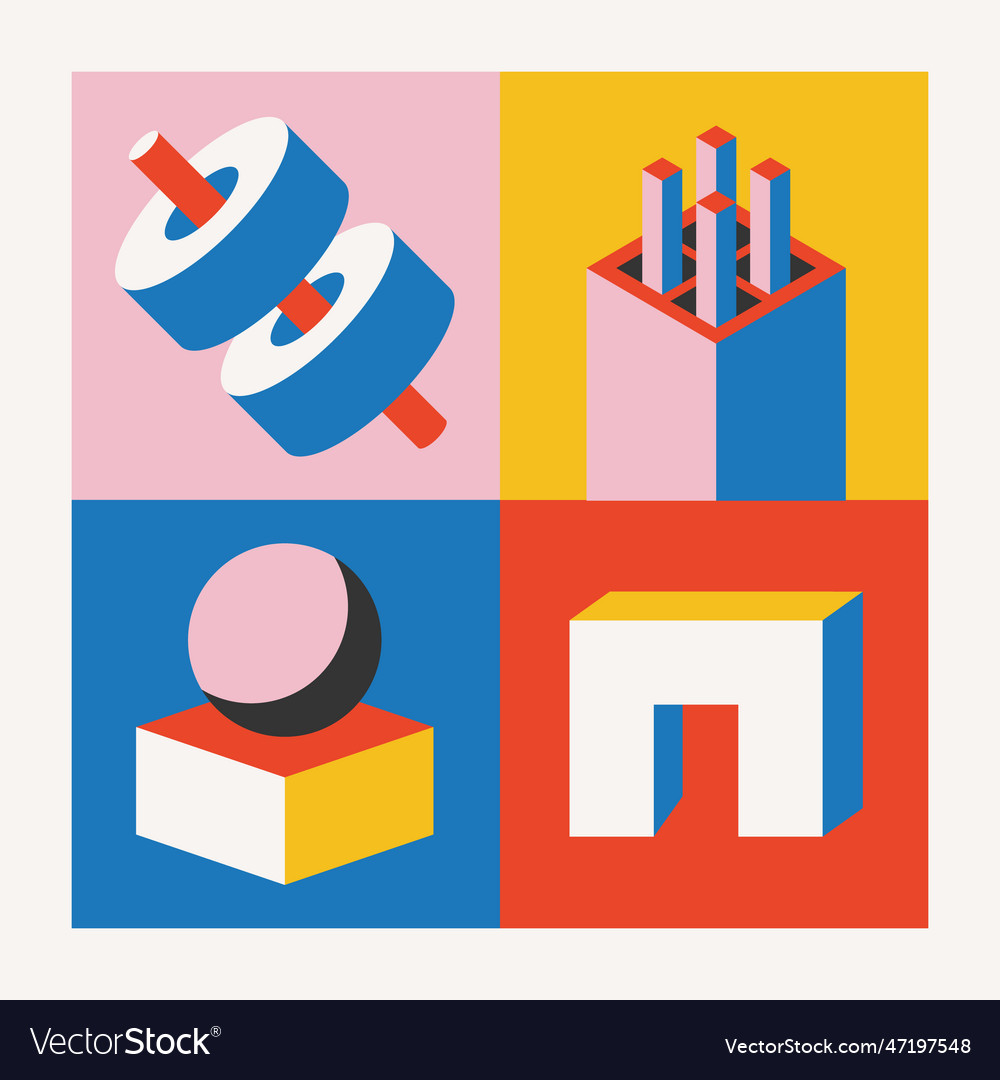 Abstract geometric shapes and lines create vector image Abstract geometric shapes and lines create