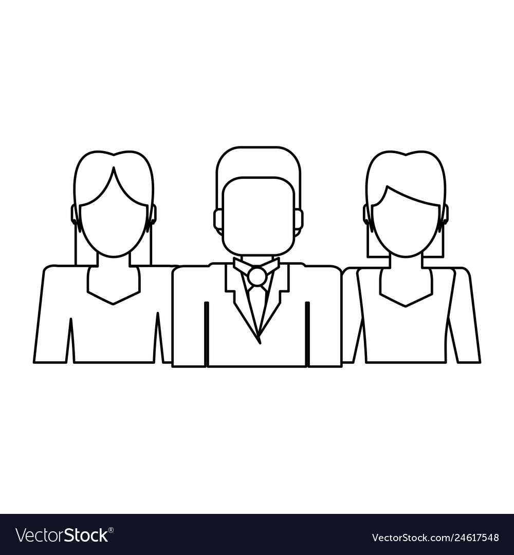 Business teamwork avatar black and white