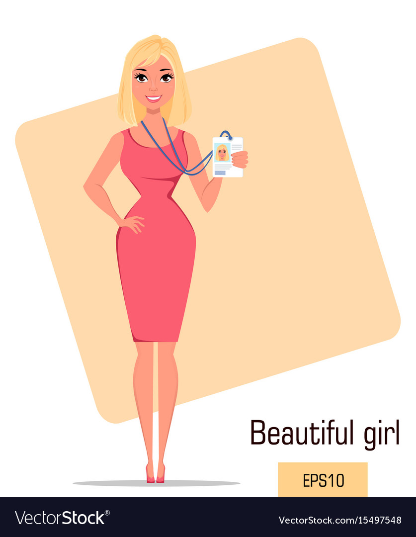 Cartoon businesswoman beautiful blonde lady Vector Image