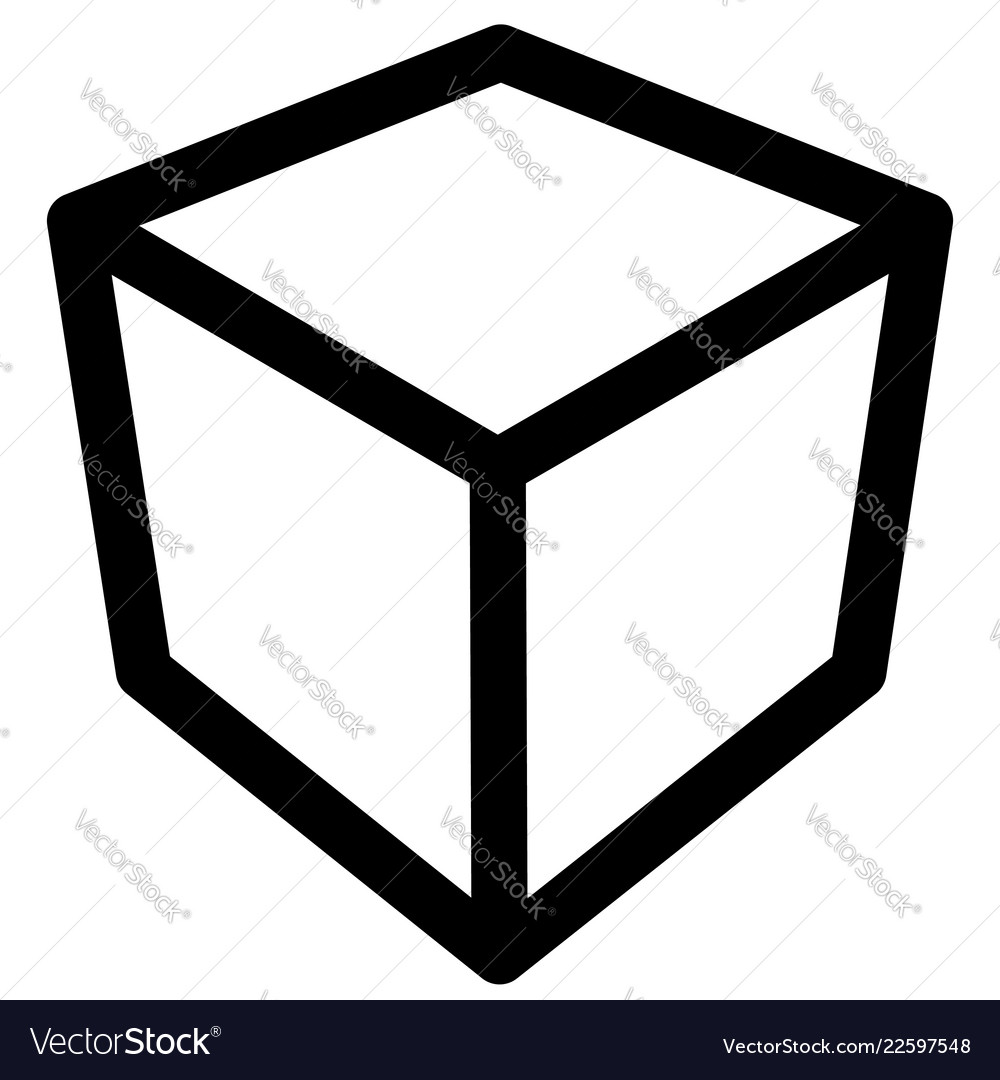 Crate box or cube icon symbol geometry shipping vector image Crate box or cube icon symbol geometry shipping