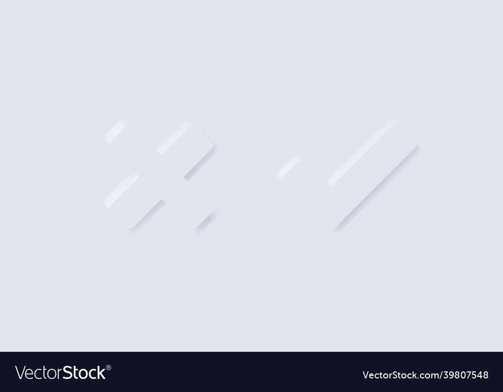 Cross and check mark button in neumorphism app vector image Cross and check mark button in neumorphism app