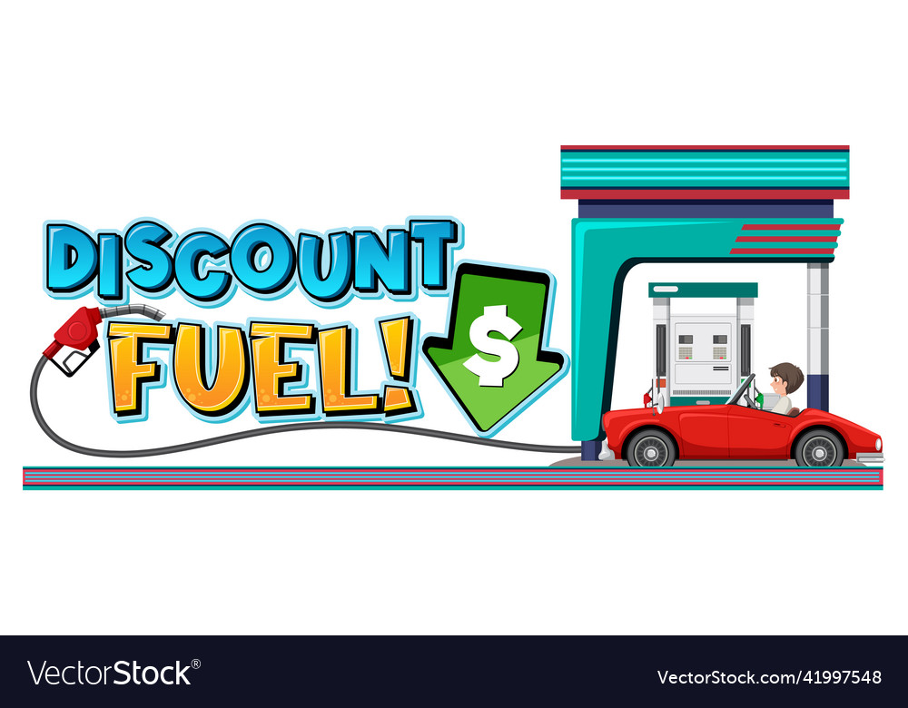 Gas station with discount fuel word logo