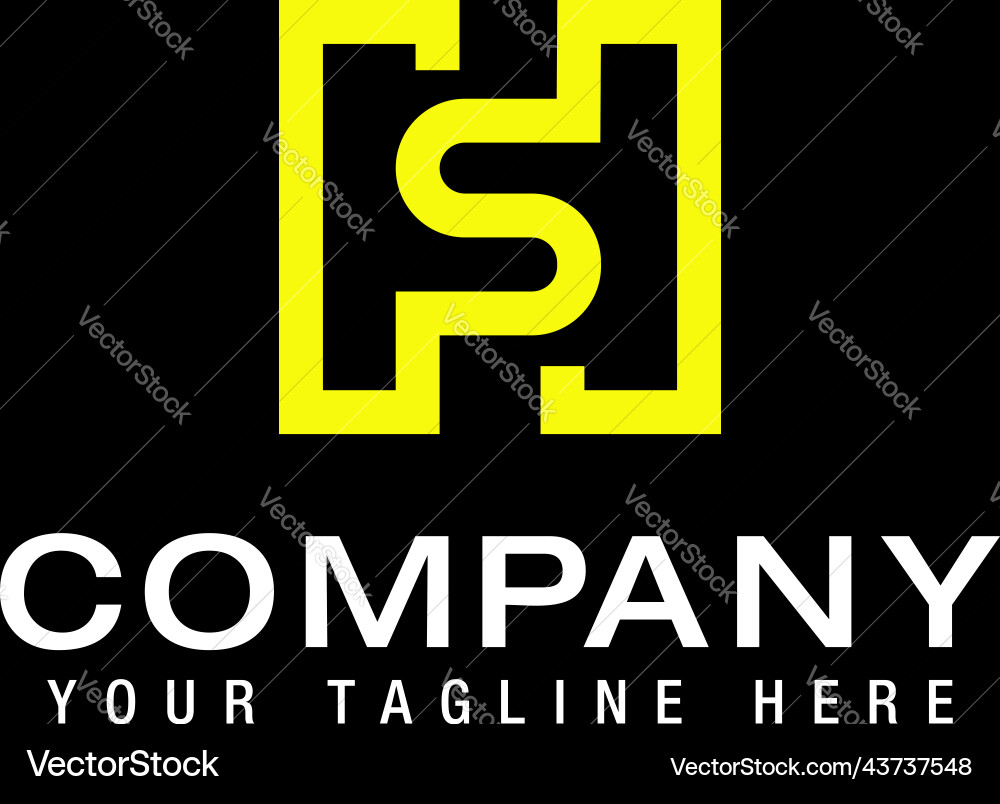 Initials letter hs logo template monogram sh Vector Image