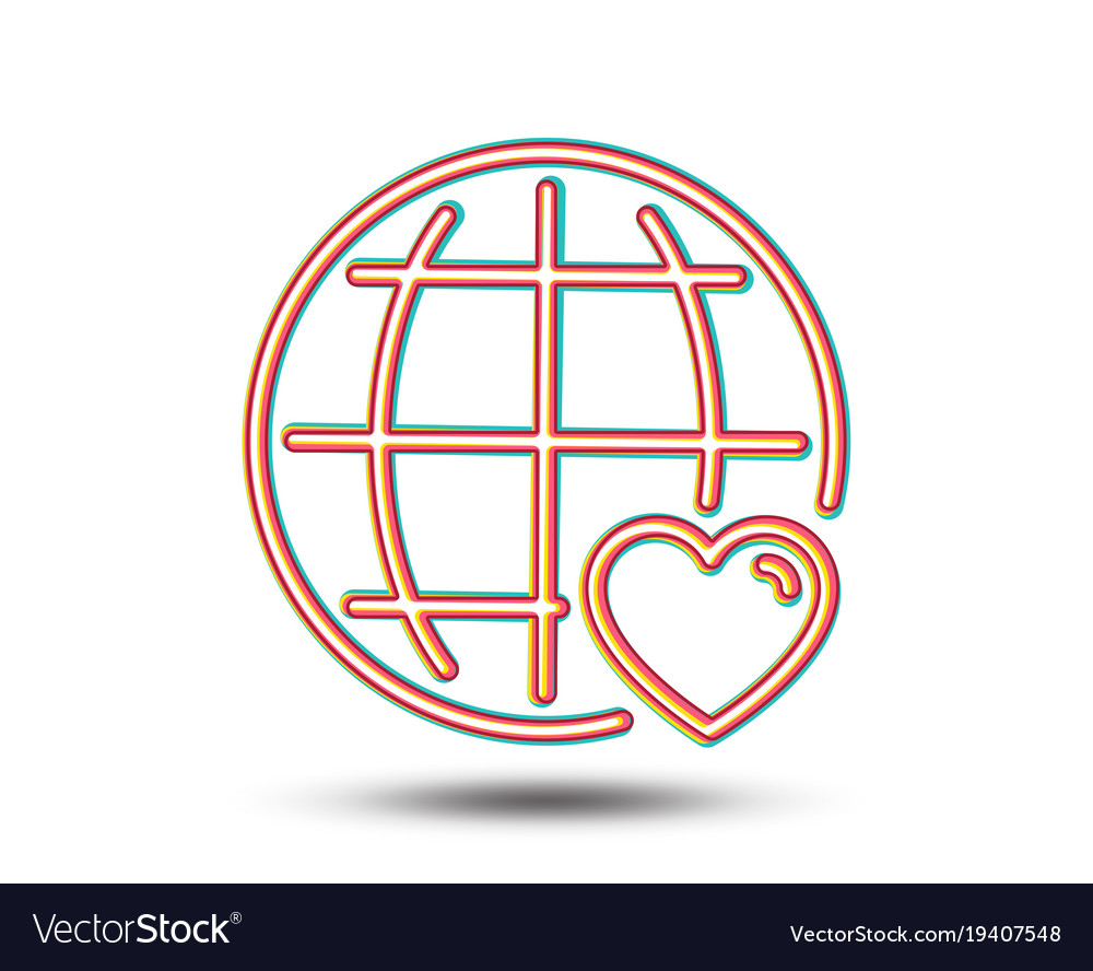 International love line icon heart symbol Vector Image