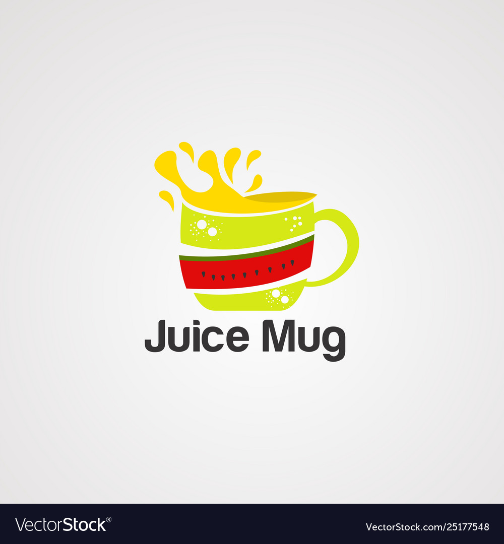 Juice mug logo icon element and template