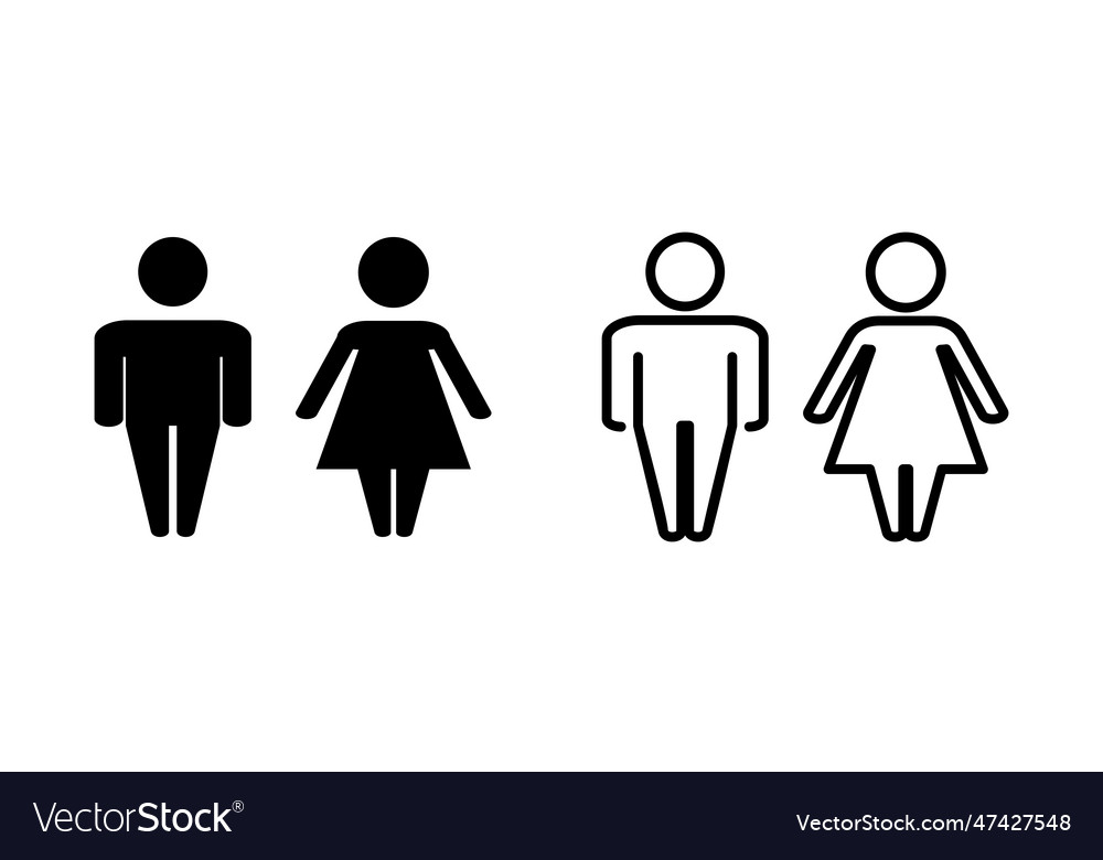 Man and woman icon set male and female symbol Vector Image