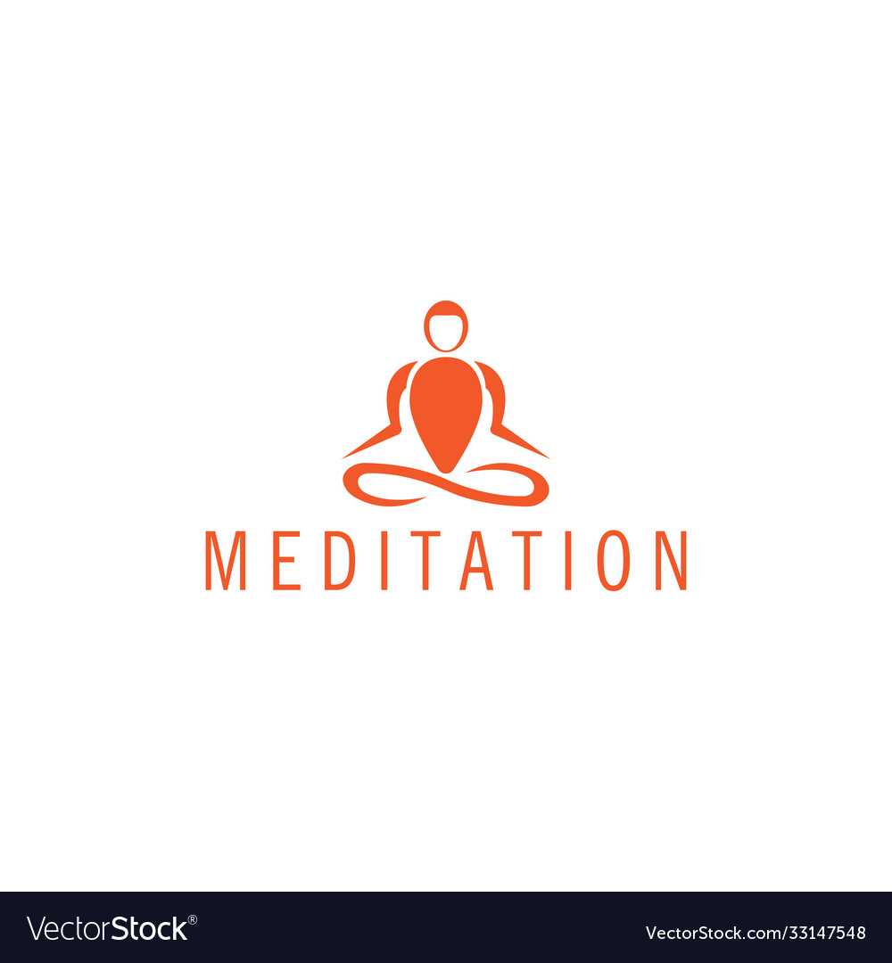 Meditation color logo template design