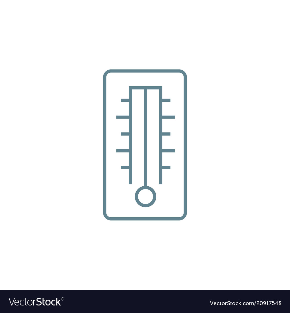 Mercury thermometer linear icon concept
