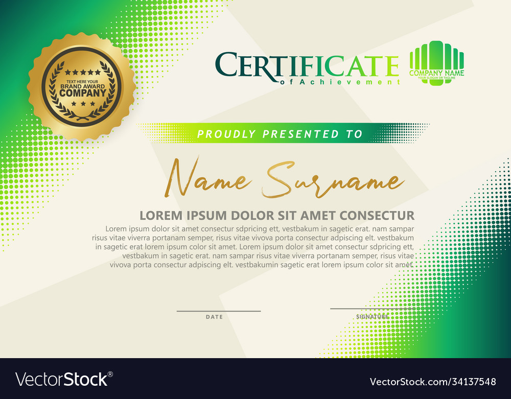 Modern certificate template with diagonal Vector Image