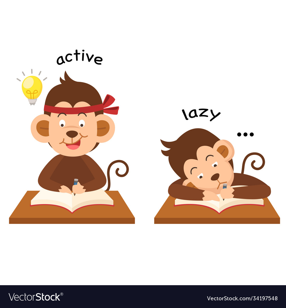 Opposite active and lazy vector image Opposite active and lazy