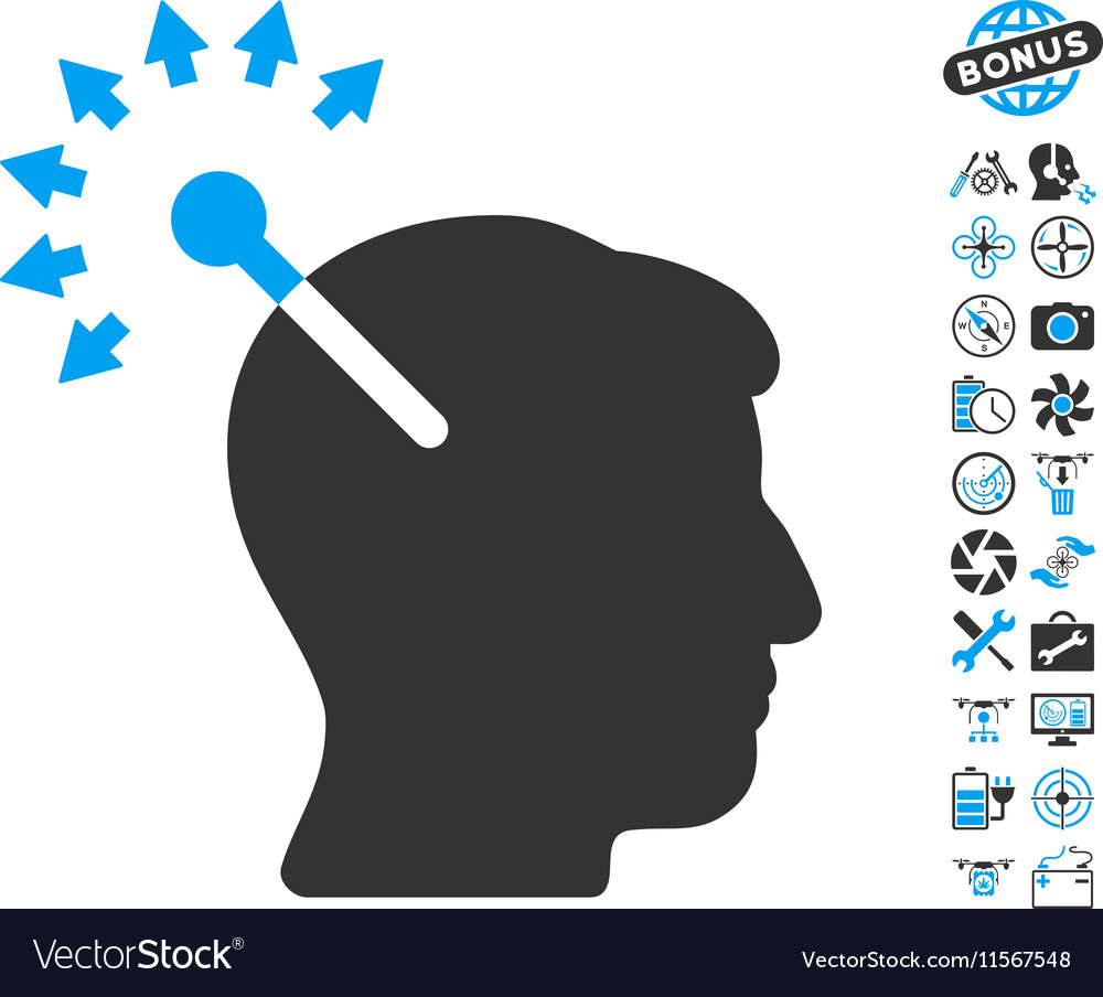 Optical neural interface icon with copter tools