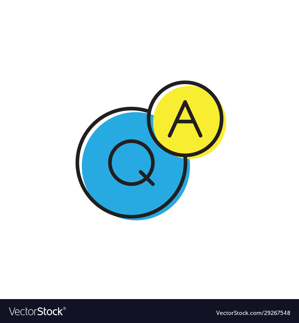 Qna or question and answer icon symbol isolated