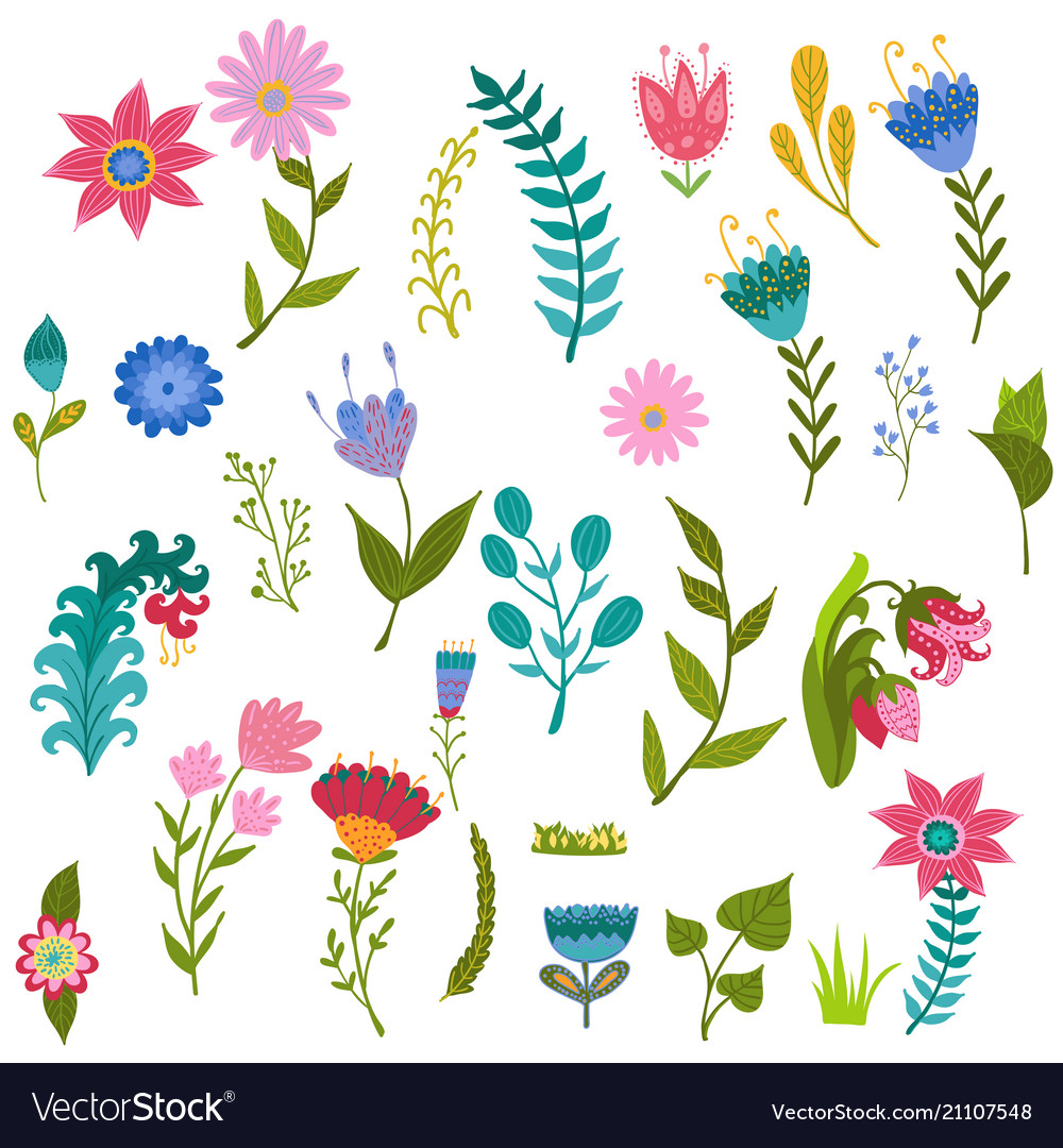 Set colorful with beautiful Royalty Free Vector Image