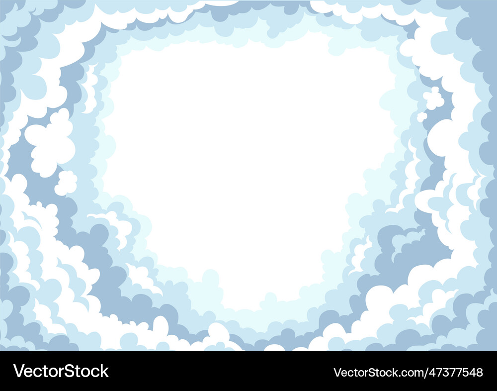 Sky with clouds on white background Royalty Free Vector