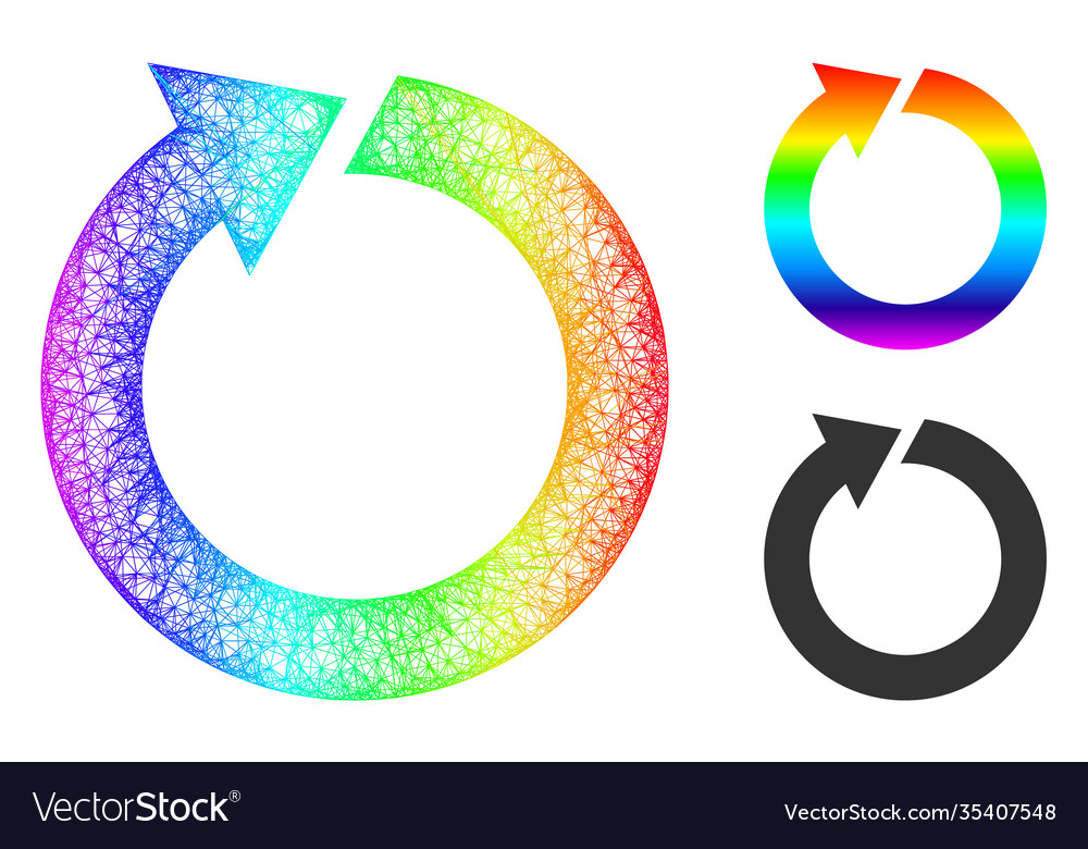 Spectral hatched gradient rotate icon vector image Spectral hatched gradient rotate icon