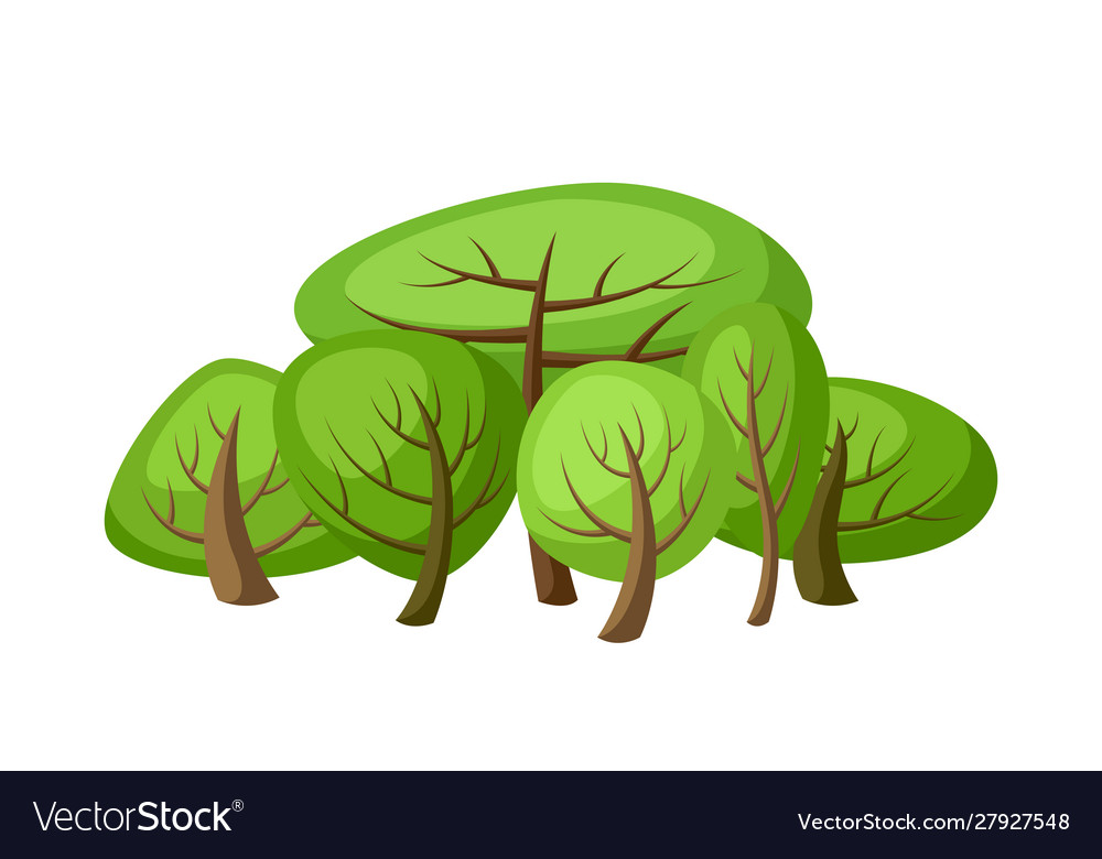Spring or summer background with stylized trees vector image Spring or summer background with stylized trees