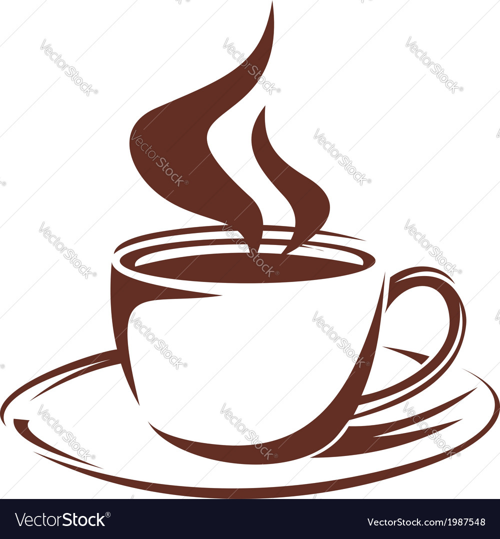 Steaming cup of full roast coffee Royalty Free Vector Image