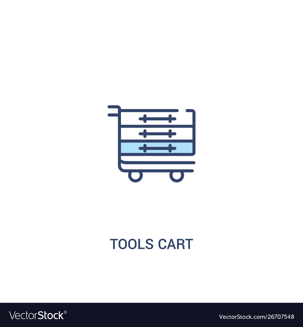 Tools cart concept 2 colored icon simple line vector image Tools cart concept 2 colored icon simple line