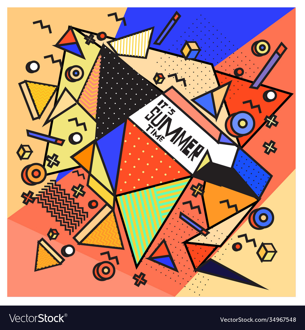 Triangle geometric forms for summer design event vector image Triangle geometric forms for summer design event