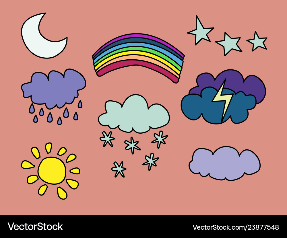 Weather set Royalty Free Vector Image - VectorStock