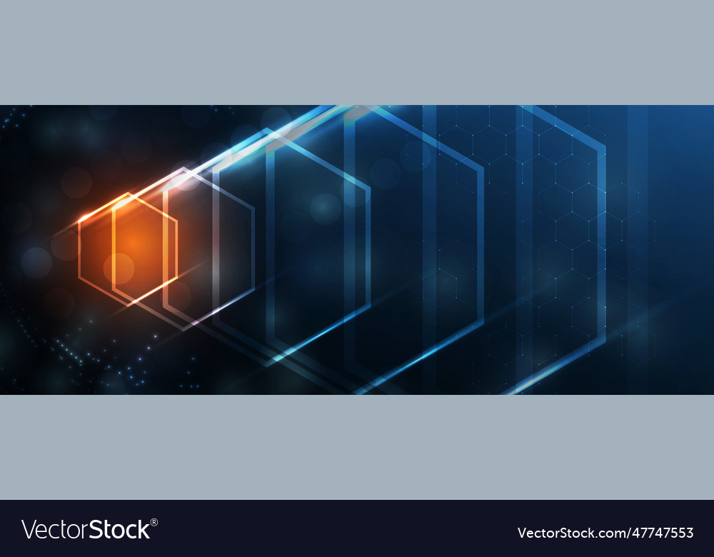 Abstract hexagon background technology poligonal Vector Image Abstract hexagon background technology poligonal