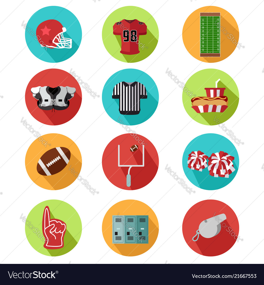 American football icons Royalty Free Vector Image