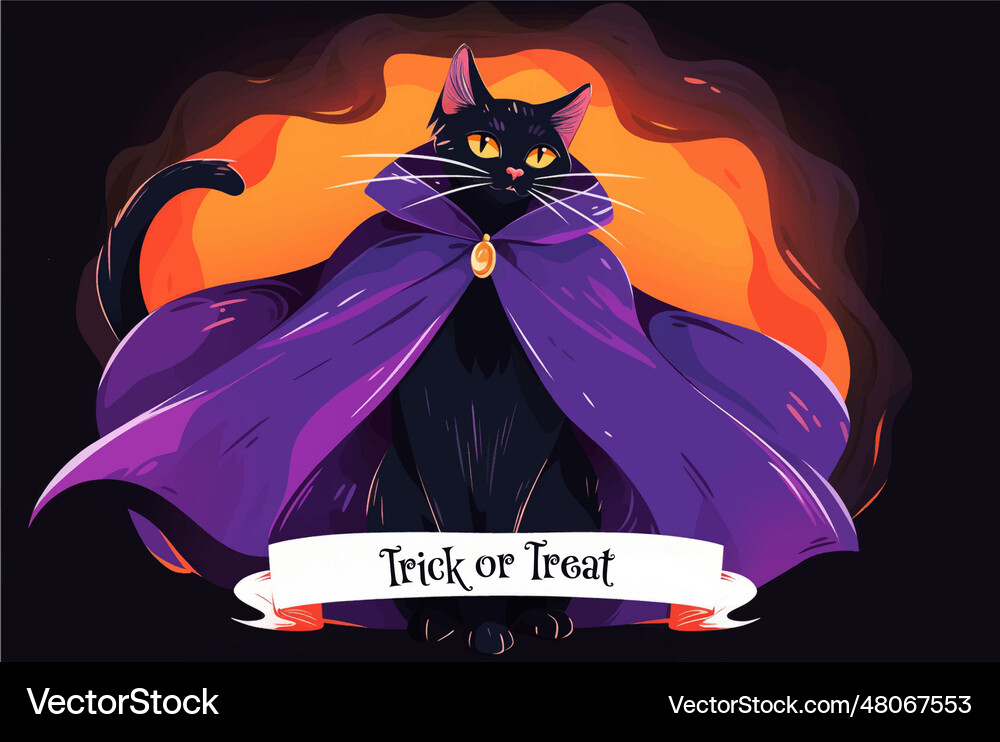 Black cat Royalty Free Vector Image - VectorStock