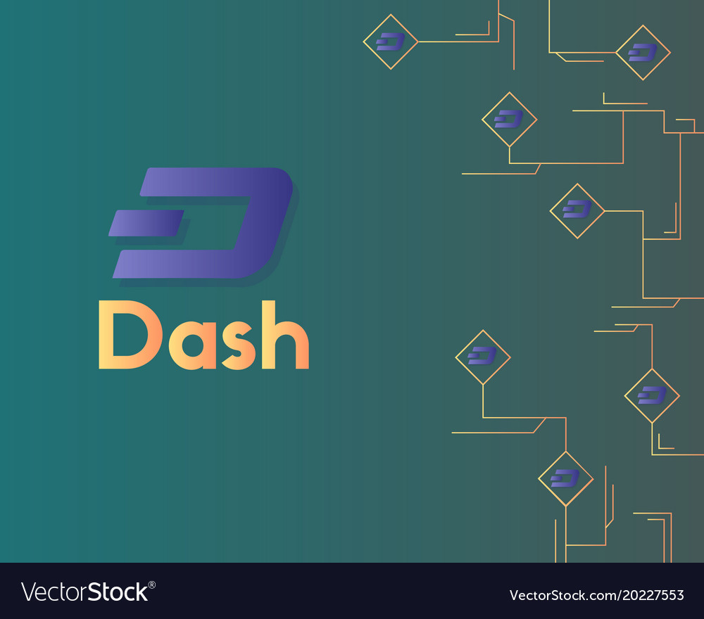 Dash blockchain technology with circuit background