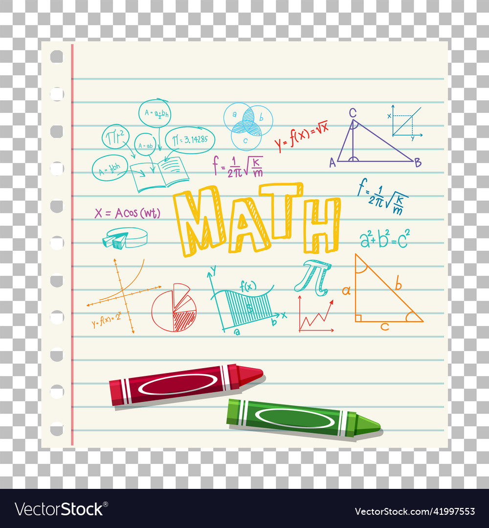 Doodle math formula with mathematics font vector image Doodle math formula with mathematics font