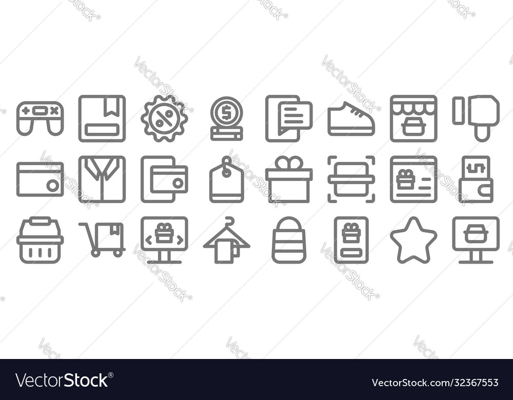 Ecommerce line icons linear set quality Vector Image Ecommerce line icons linear set quality
