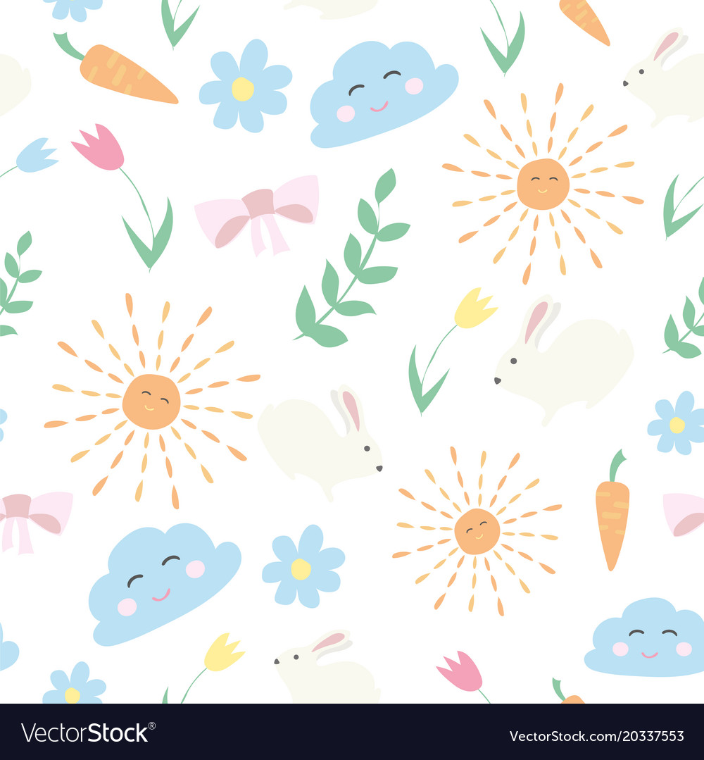 Floral pattern in doodle style with flowers