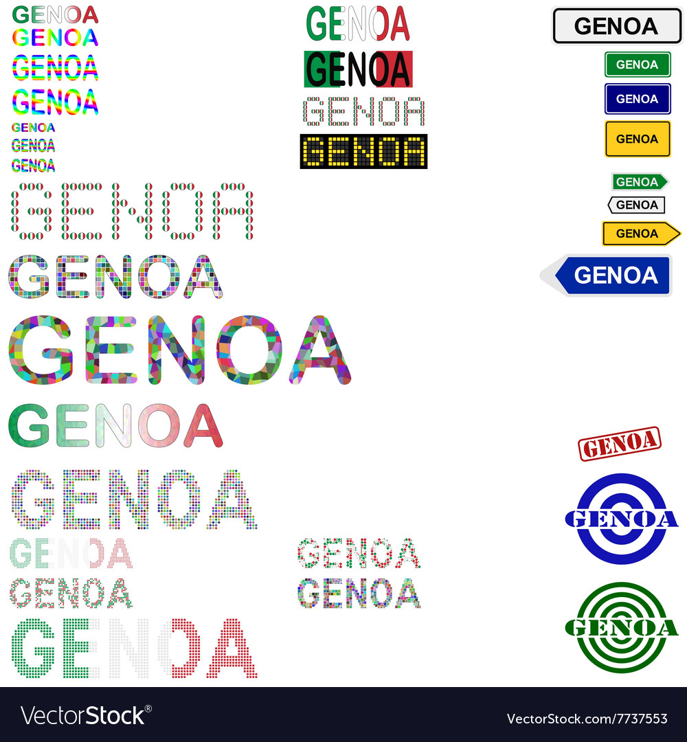 Genoa text design set