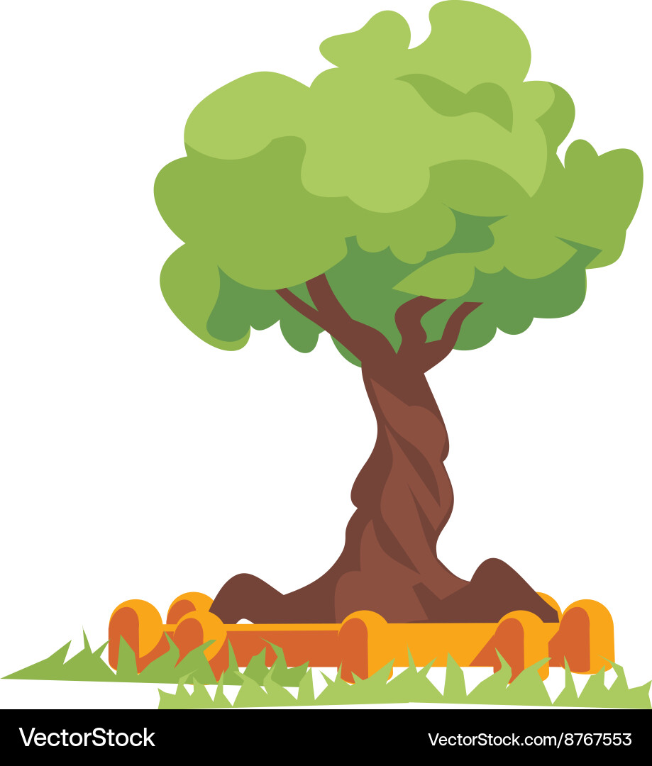Green tree flat Royalty Free Vector Image - VectorStock