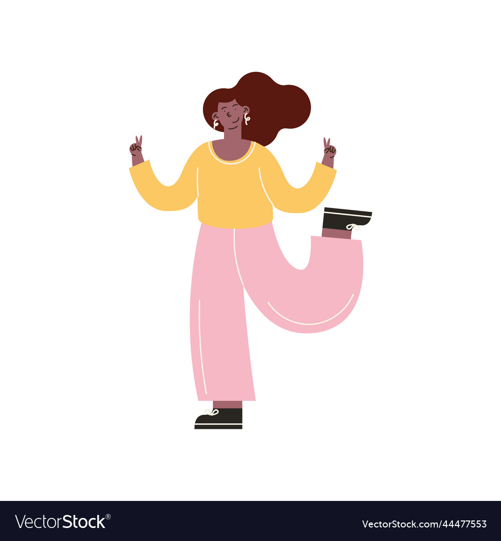 Happy afro woman Royalty Free Vector Image - VectorStock