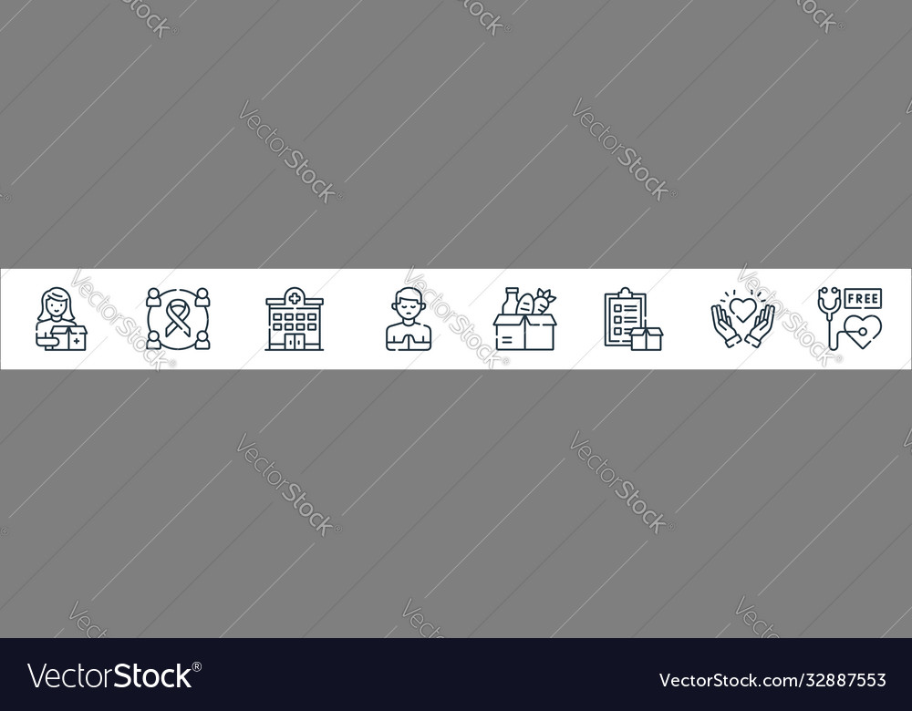 Kindness line icons linear set quality