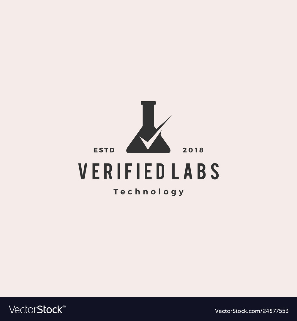 Lab check verified logo icon Royalty Free Vector Image