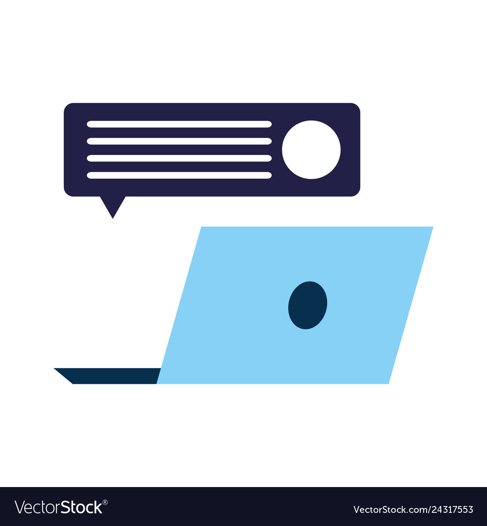 Laptop computer with speech bubbles Vector Image Laptop computer with speech bubbles