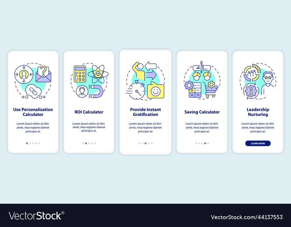 Lead retention onboarding mobile app screen Vector Image Lead retention onboarding mobile app screen