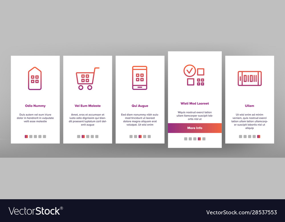 Qr code scan onboarding icons set vector image Qr code scan onboarding icons set