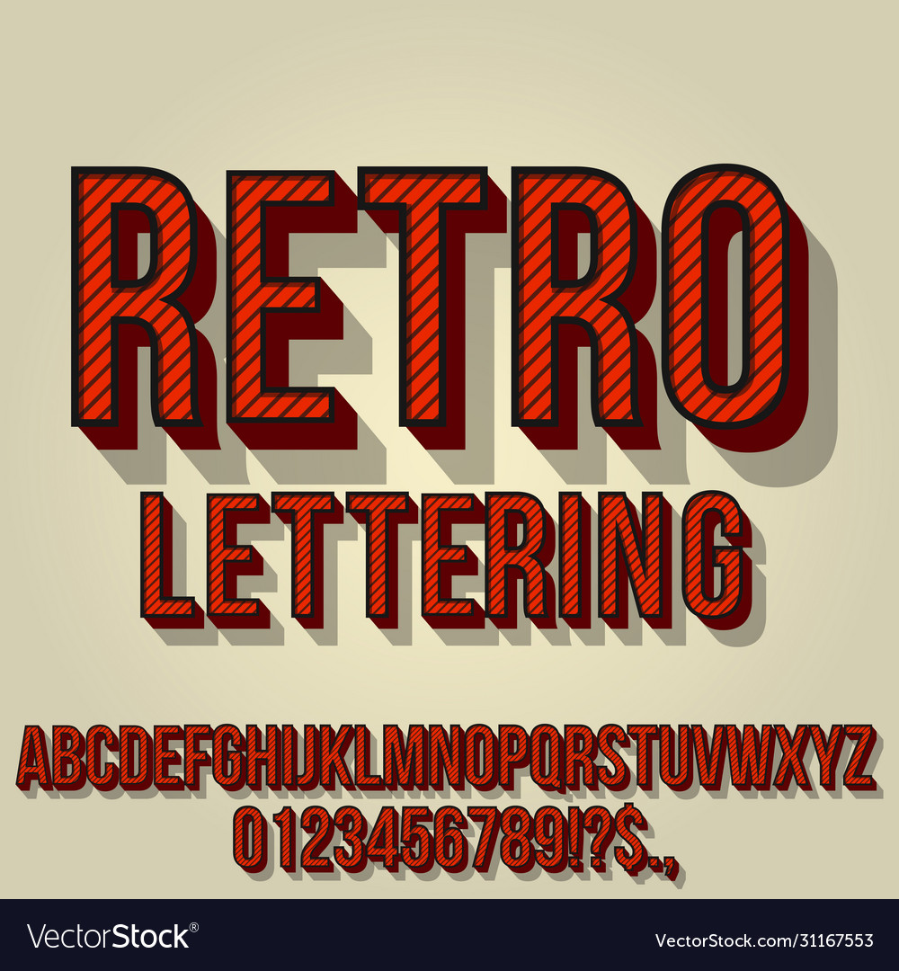 Retro Vintage Font Royalty Free Vector Image - Vectorstock