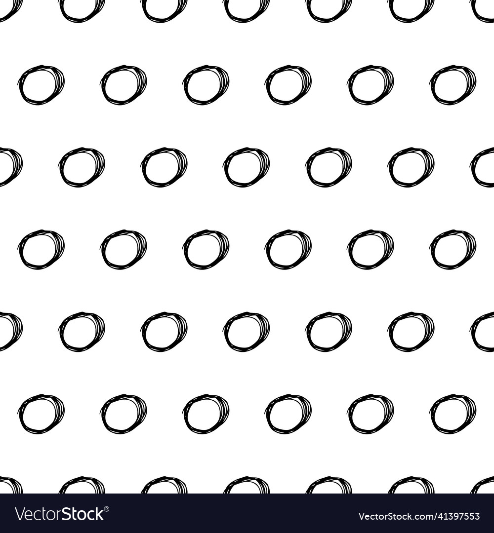 Seamless pattern with sketch circles shape vector image Seamless pattern with sketch circles shape