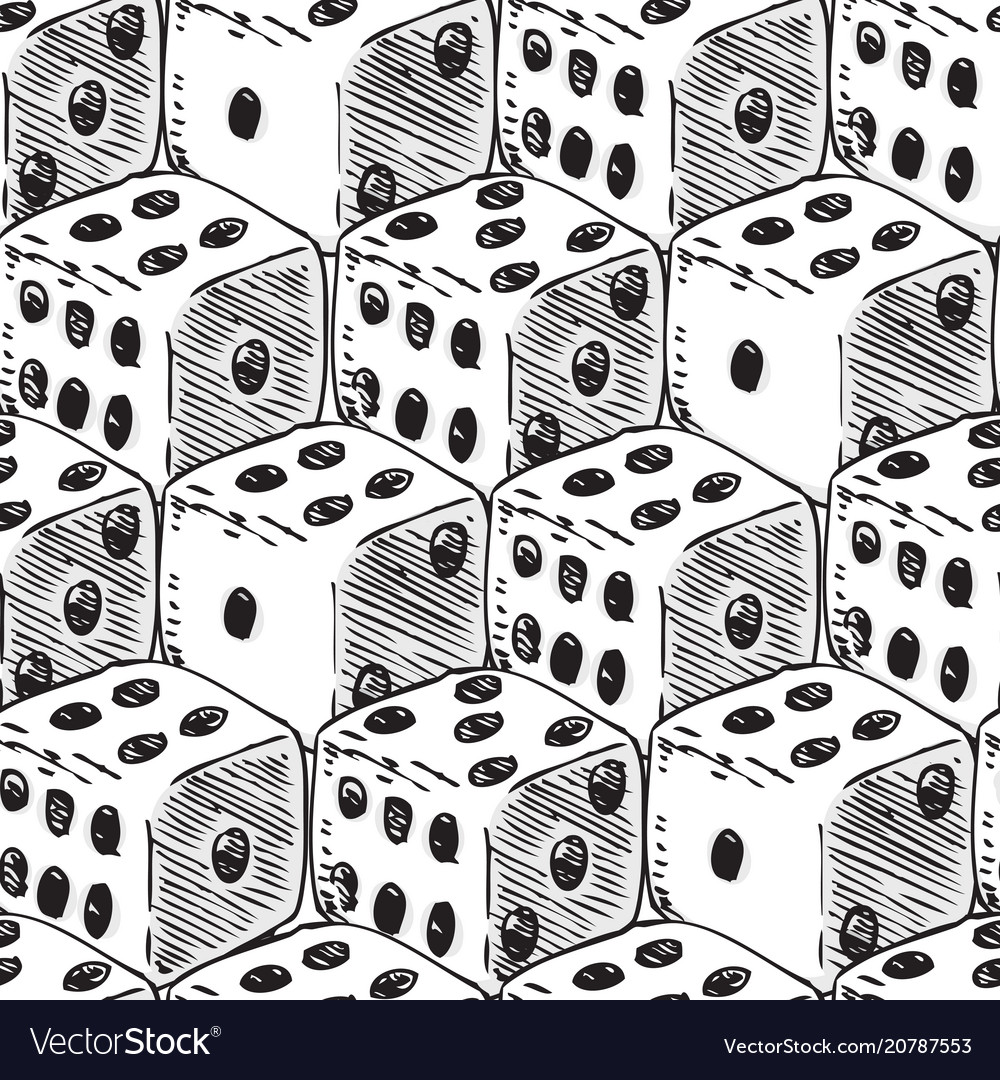Seamless pattern with white dices