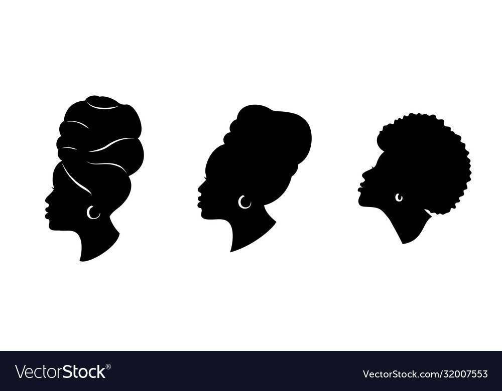 Silhouettes African American Women In A Head Vector Image