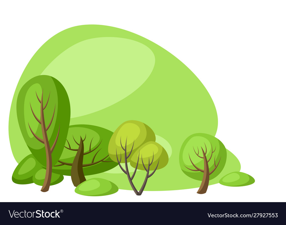 Spring or summer background with stylized trees