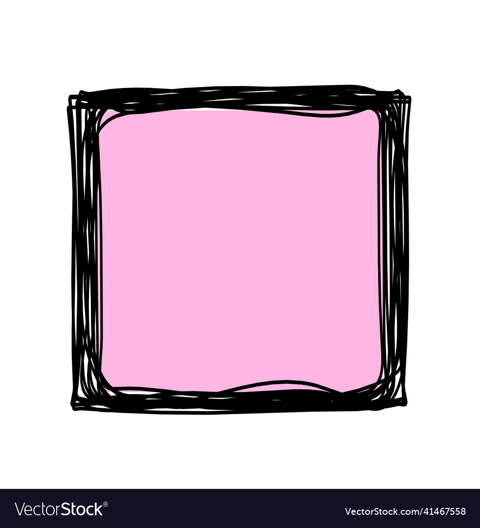 Abstract color square as line drawing on white