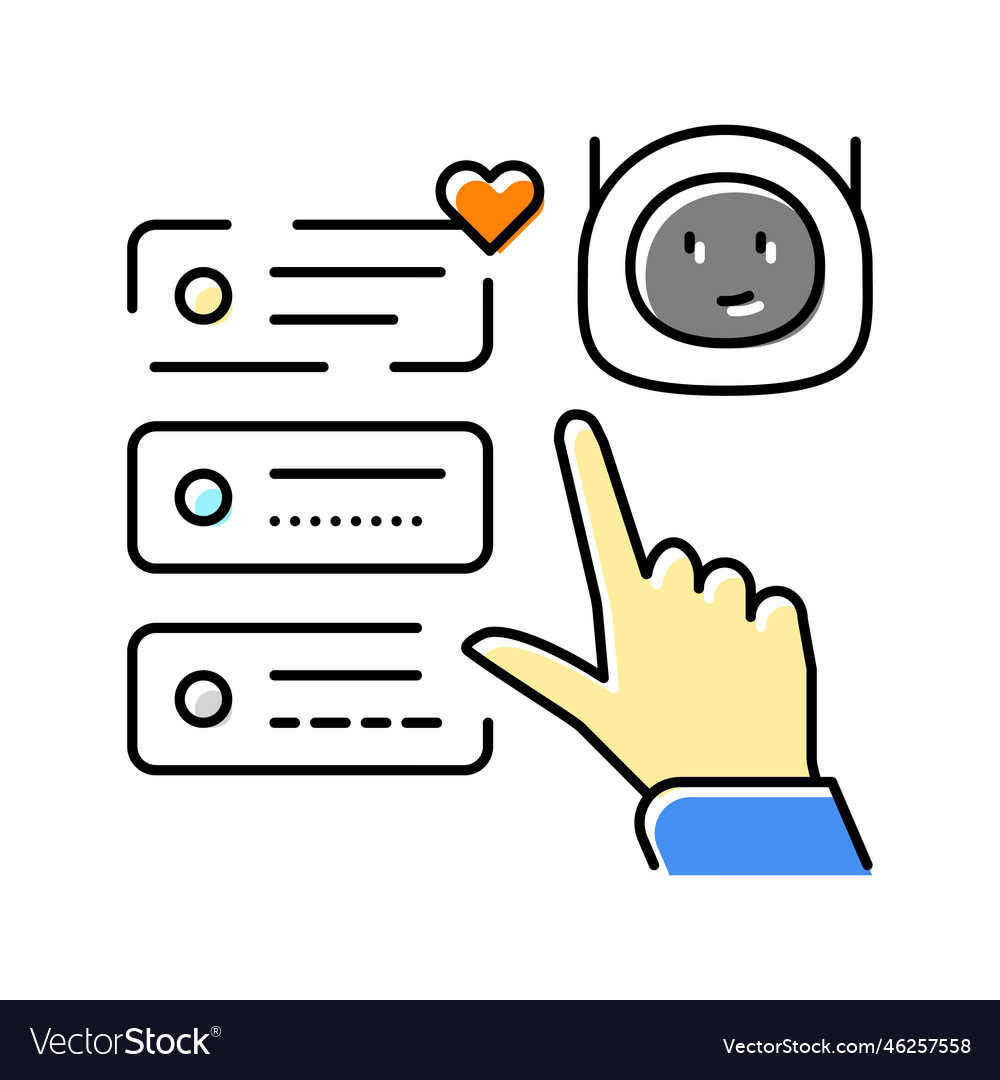 Assistant chat bot color icon vector image Assistant chat bot color icon
