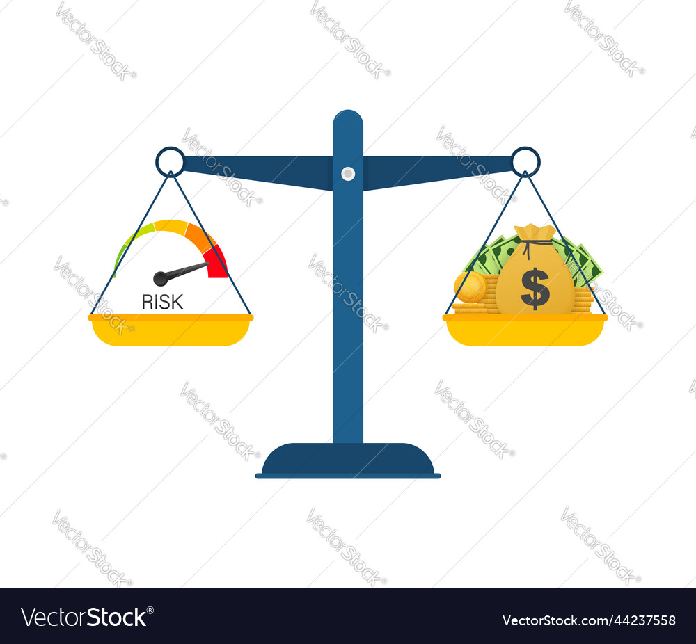 Business Icon Geld vs Risiko in Händen flach vector image Business Icon Geld vs Risiko in Händen flach