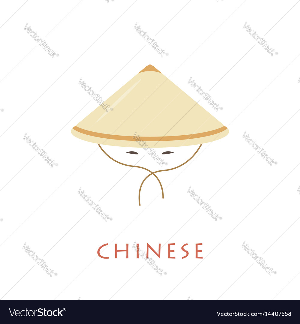 chinese conical hat and eyes royalty free vector image